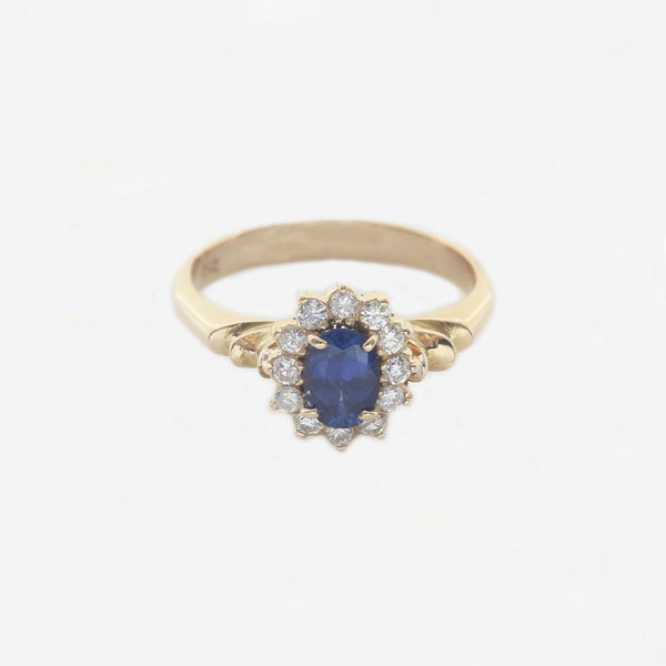 Sapphire and Diamond Set Cluster Ring - Secondhand