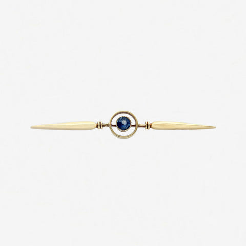 Sapphire Bar Brooch in 15ct Gold - Secondhand