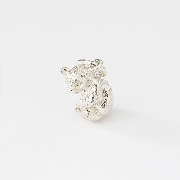 silver panda charm with detailing