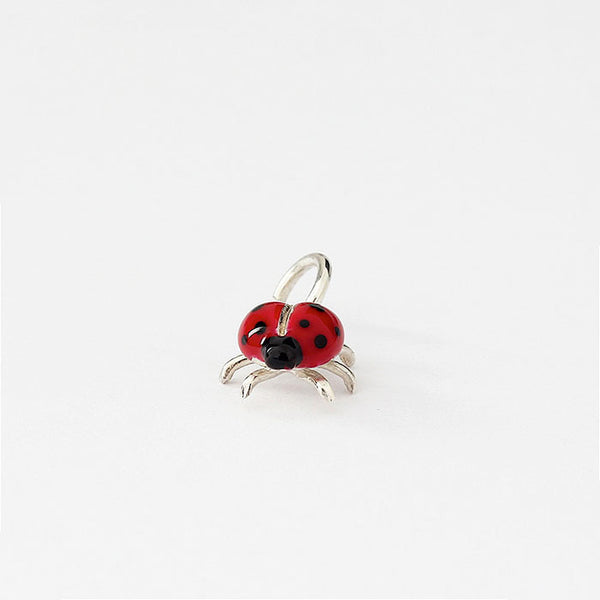 silver and enamel ladybird charm very small 