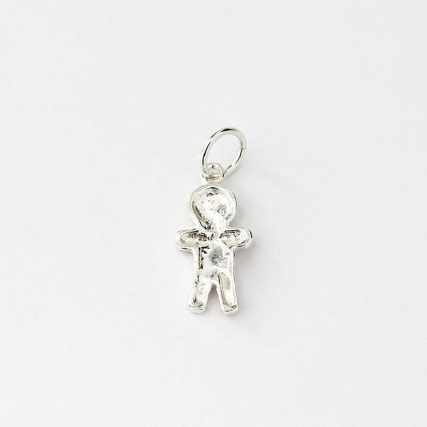 gingerbread charm set in sterling silver