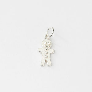 silver gingerbread charm with traditional fitting