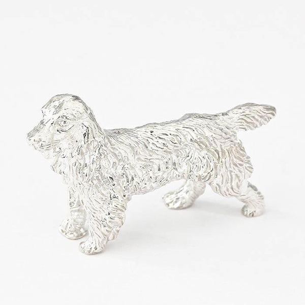 a detailed sterling silver spaniel dog small solid figuret