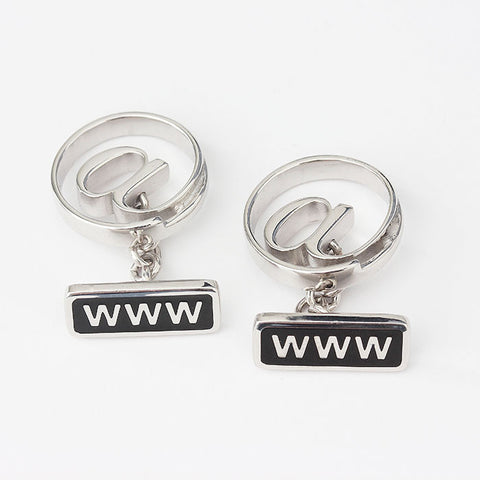 sterling silver internet sign cufflinks with enamel