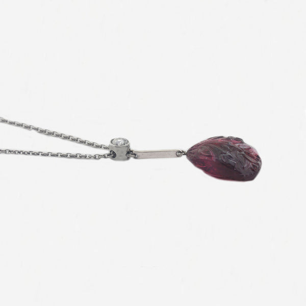 Tourmaline and Diamond Necklace in Platinum - Seconhand