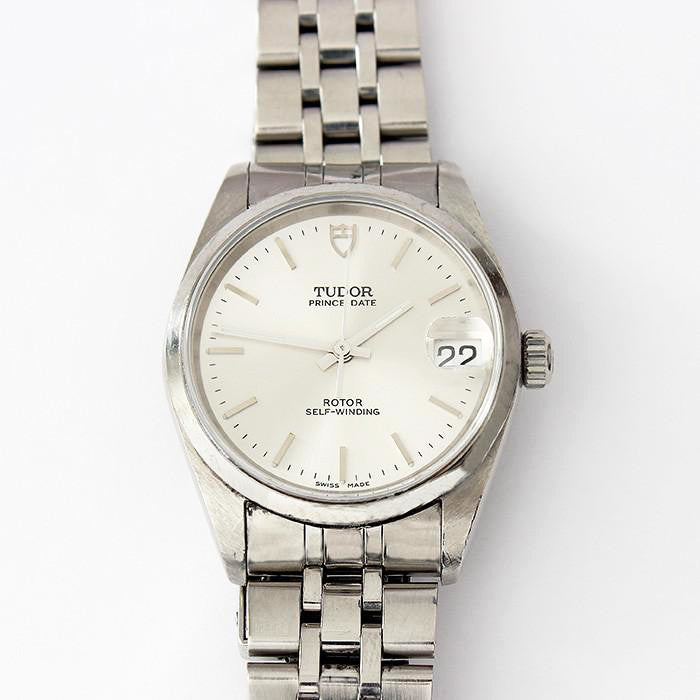 a preowned gents tudor stainless steel watch prince date rotor self winding watch and original box